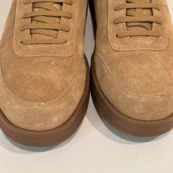 ZARA MEN BROWN CAMEL SUEDE SHOES - Picture 8 of 10